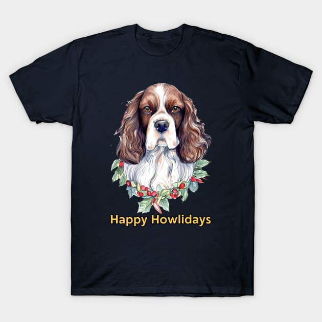 Happy Howlidays Springer Spaniel T-Shirt by ZogDog Pro